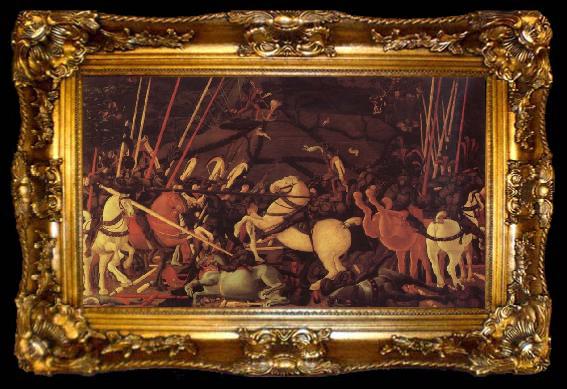 framed  UCCELLO, Paolo The battle of San Romano the victory uber Bernardino della Carda, ta009-2